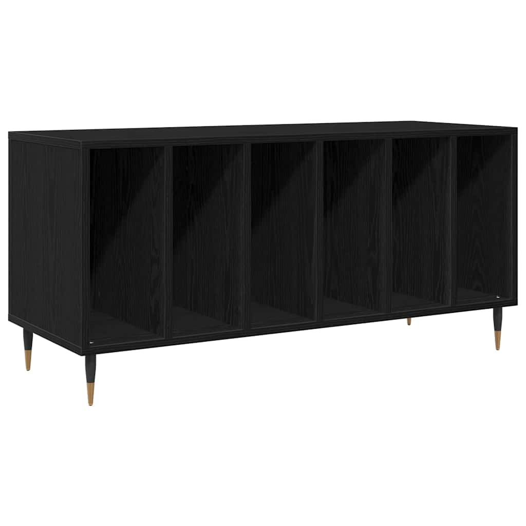 Vinyl Record Cabinet Black Oak Effect 100 x 38 x 48 cm