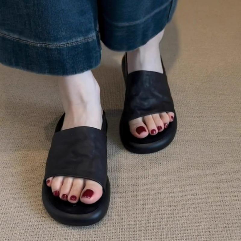 

Женская обувь на толстой подошве Универсальные шлепанцы для улицы 40 чёрный