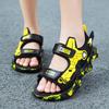 Children's Sandals Medium and Large Children's Velcro Beach Shoes Boys' Mecha Sports Sandals Trend