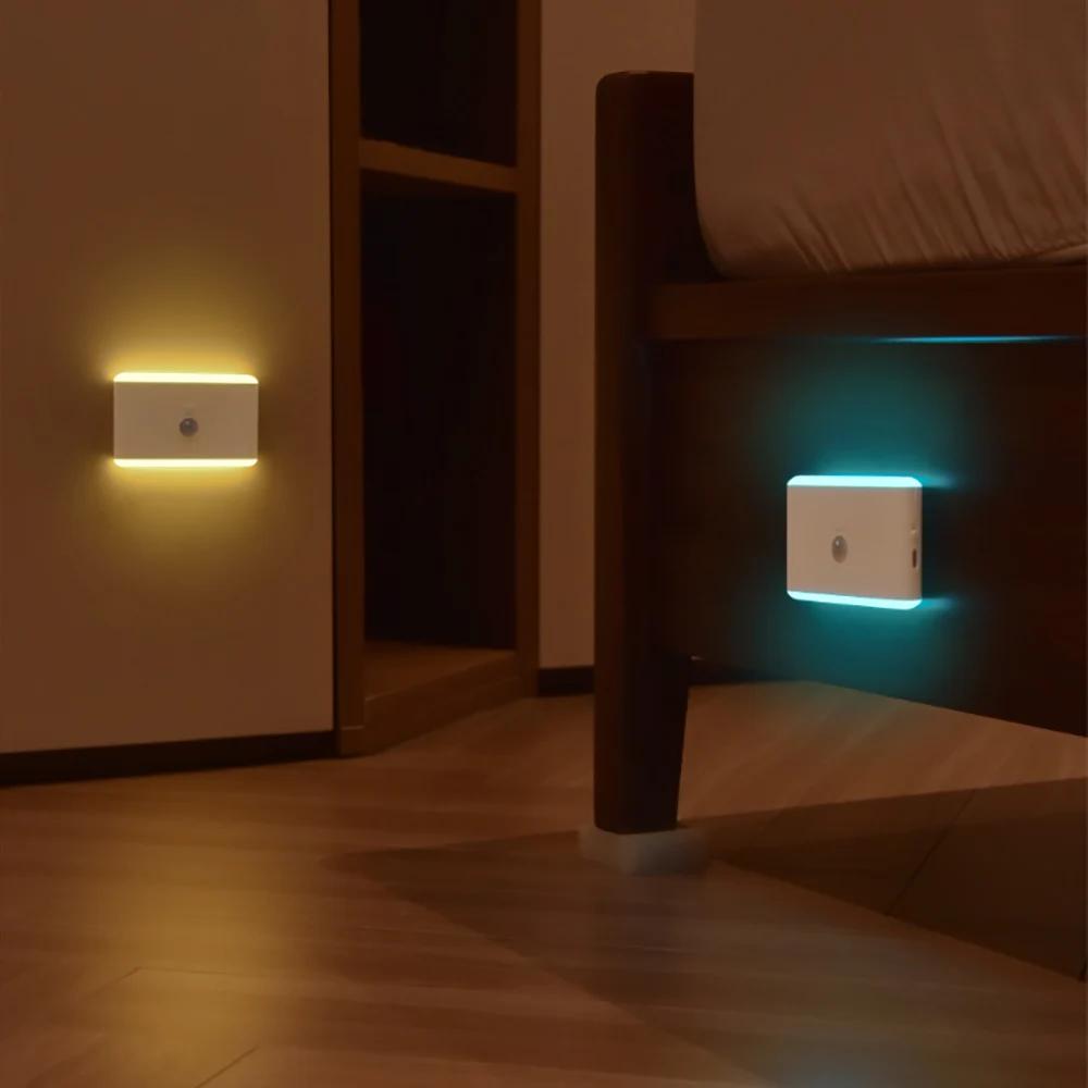 Night Light with Motion Sensor Indoor Bright LED Lamp 3 Modes Stair Lighting Dimmable LED Lights for Bedroom Cabinet Lamp