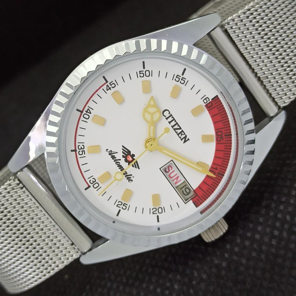 

ВОССТАНОВЛЕННЫЕ ВИНТАЖНЫЕ CITIZEN AUTO 8200 ЯПОНИЯ МУЖСКИЕ D/D БЕЛЫЕ ЧАСЫ 557a-a295452-9 SKU557a-a295452