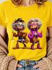 Polyester 100% Cool Trendy Grandma Graphic T-shirt Women Streetwear Funny Old Lady Print Casual Basic Fashion Tops