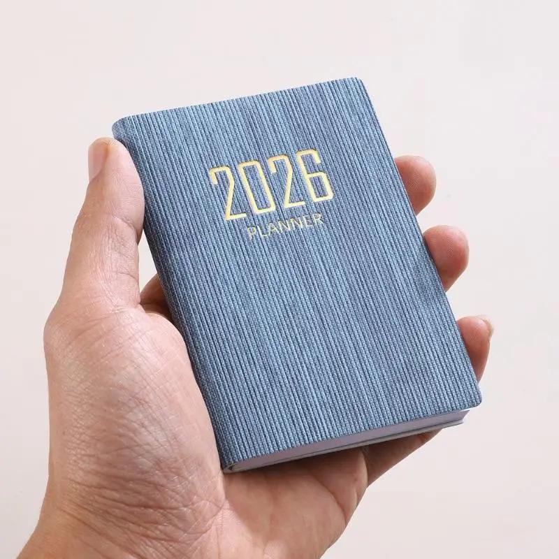 2026 Planificator Englez A7 Mini Portabil de Buzunar Program Zilnic 60 Foi 120 Pagini Subțire Calendar Săptămânal Jurnal Agendă
