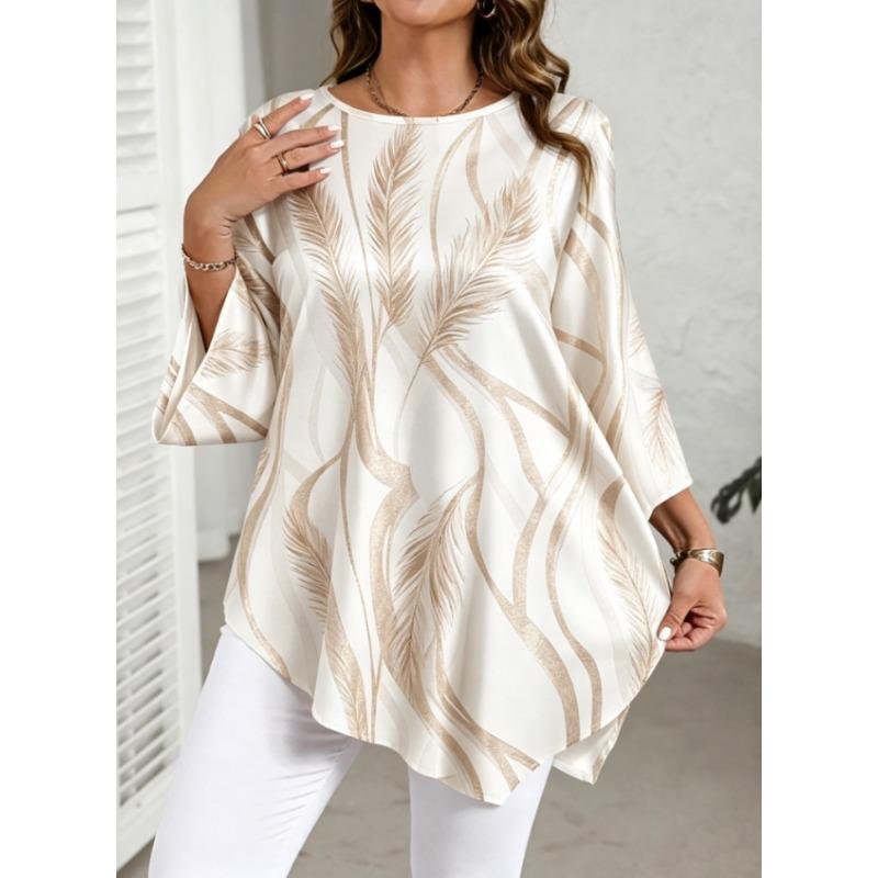 Plus Size Women's Printed Top / Casual Elegant Ladies Top