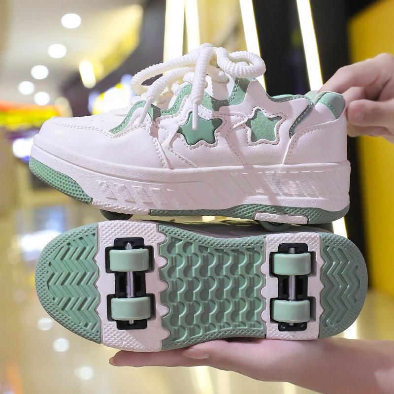 Children's runaway shoes direct four-wheel pulley shoes single-wheel deformation shoes students new wheels shoes