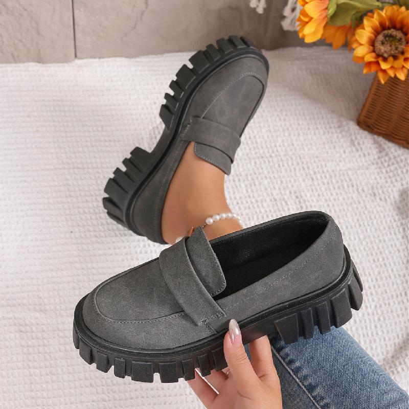 Außenhandel Übergröße Plateau Einzelschuhe Damen Frühling und Herbst neu niedrig geschnitten lässig bequem Lazy Slipper zum Hineinschlüpfen
