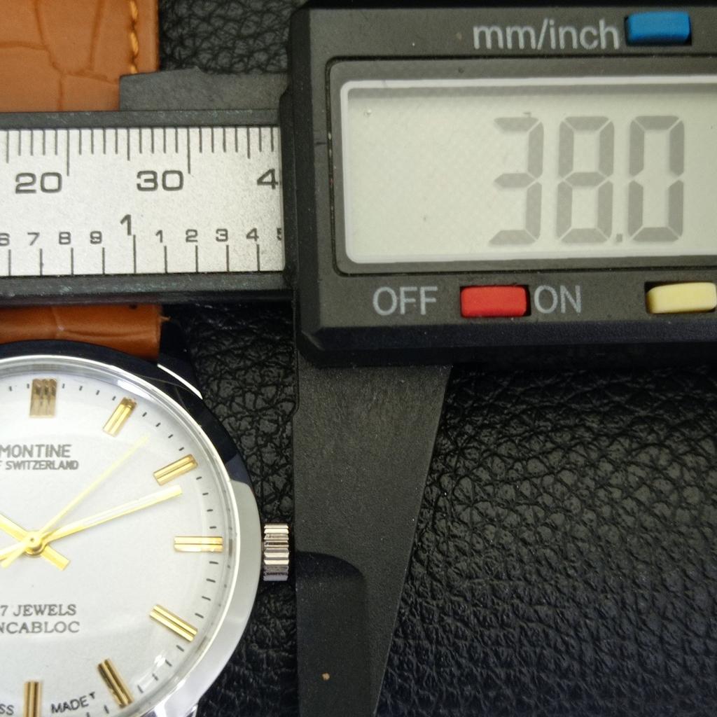 OROLOGIO DA UOMO VINTAGE MONTINE CARICA MANUALE SVIZZERO QUADRANTE BIANCO a441556-5