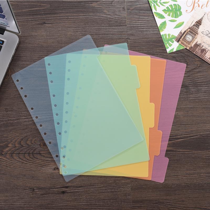Transparent A4/A5 Index Divider with Color Tabs for Loose-leaf Paper