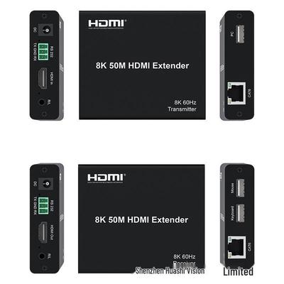 8K@60Hz HDMI Ethernet Cable & 50m KVM Extender with Cat6 Transmitter