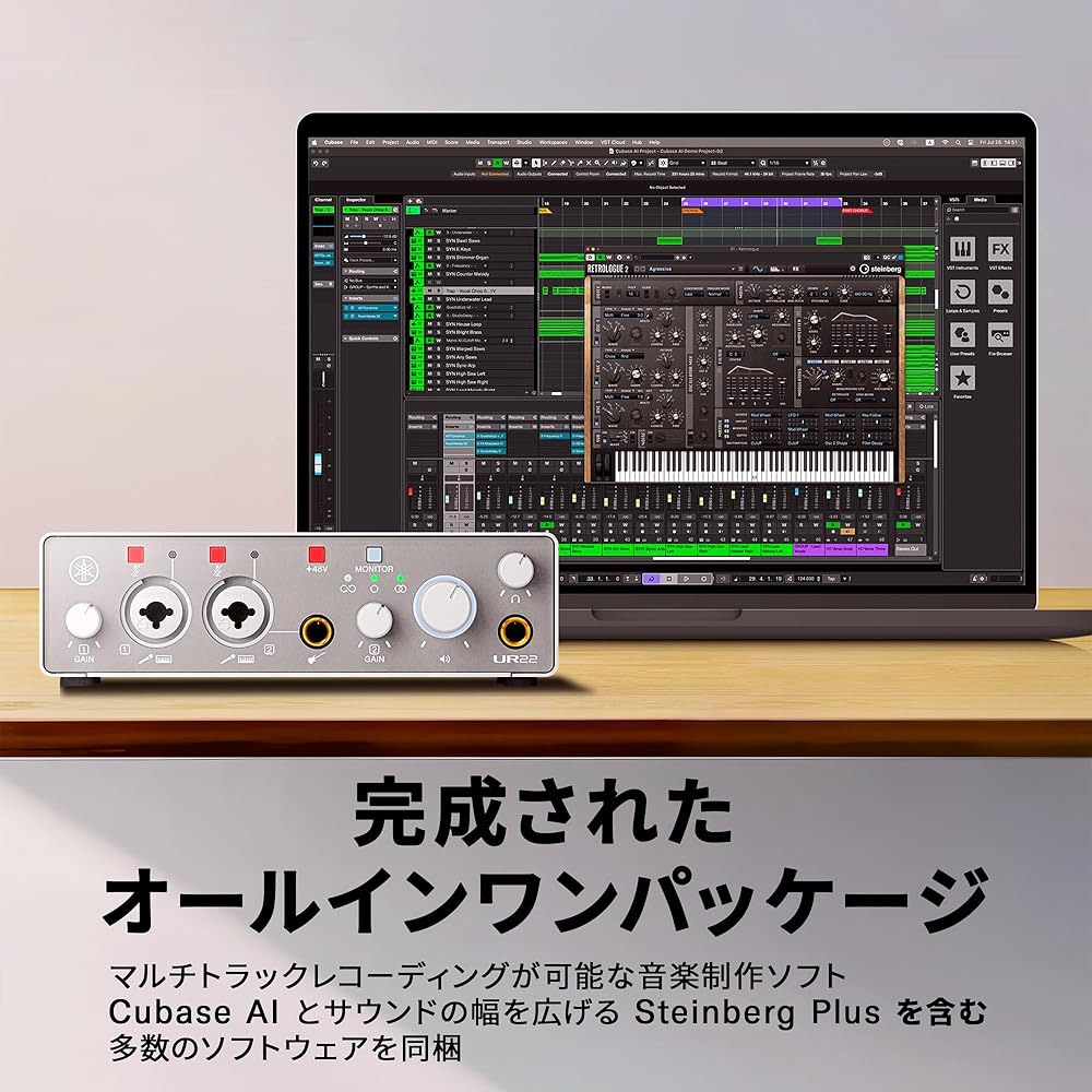 Yamaha YAMAHA USB2.0 audio interface 24bit/192kHz 2 in/2 out music production recording distribut...