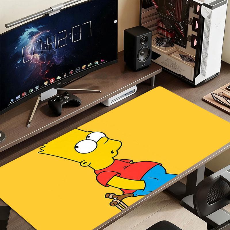 Bart Mouse Pad, Large Gaming Desk Mat, Non-slip XXL Mousepad for Laptop & Tablet, Mini PC Playmat with Stitched Edges