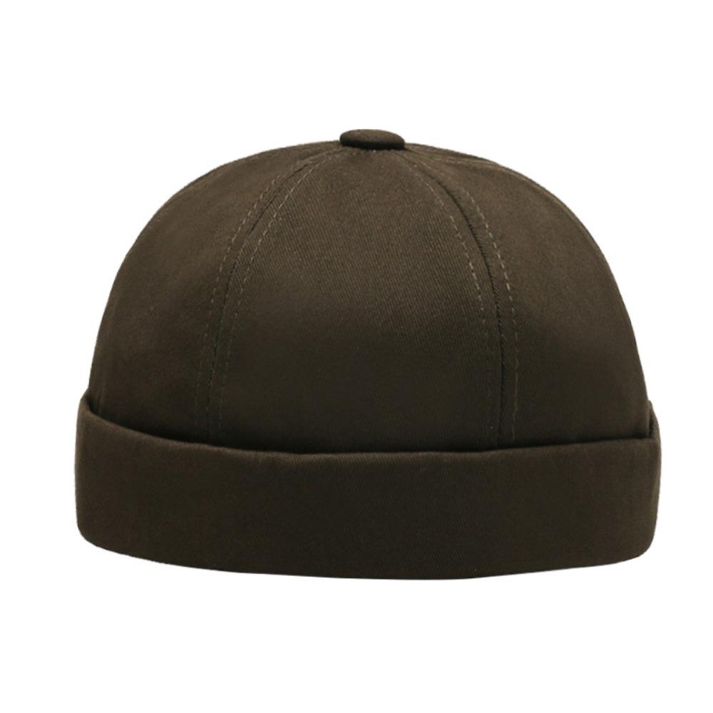Casual Wear Cotton Brimless Hat Solid Color Vintage Brimless Skullies Cap Breathable Beanie Cap Unisex