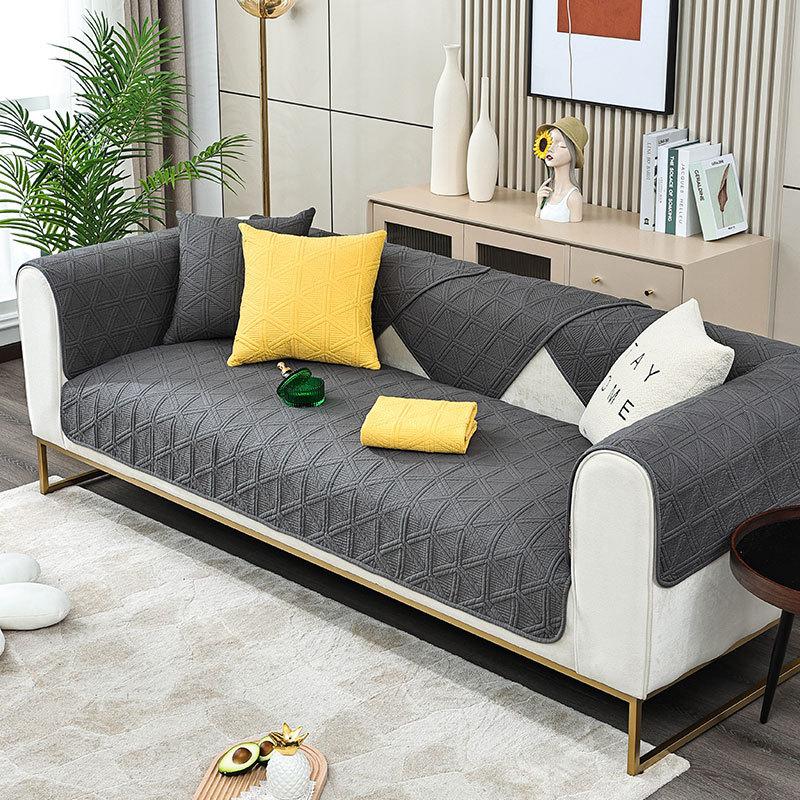 Сплошной цвет минималистичный диван-полотенце сезонный универсальный стеганый — фото 3