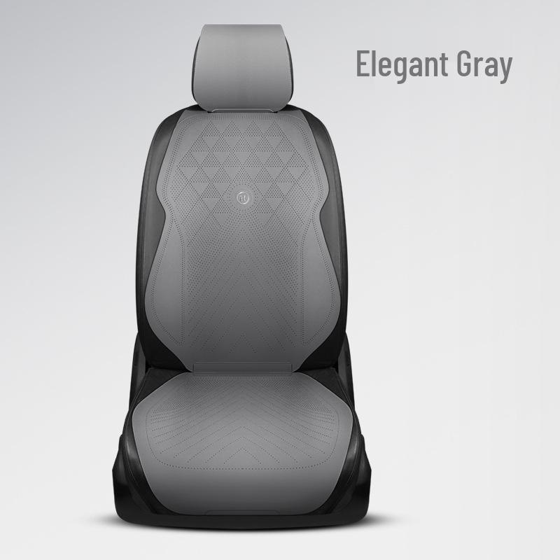 Universal Suede Car Seat Cushion Set - All-Season, Three-Piece, Summer-Ready, Thin Cushion with Lumbar Support.