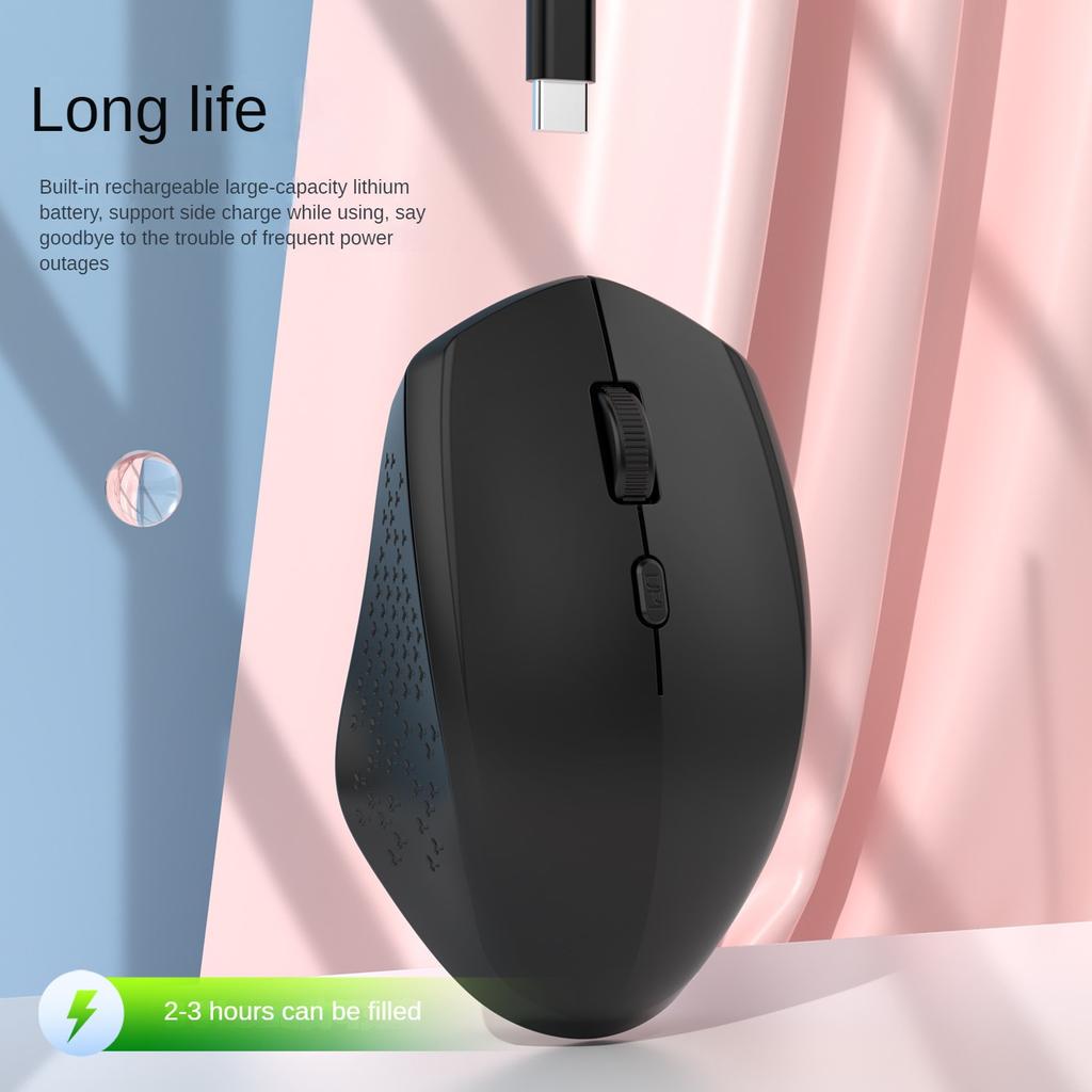 Ergonomic Wireless Bluetooth 5.2 Mouse 1600DPI Rechargeable Mouse for MacBook Tablet Computer Laptop 2.4GHz USB PC Accessories