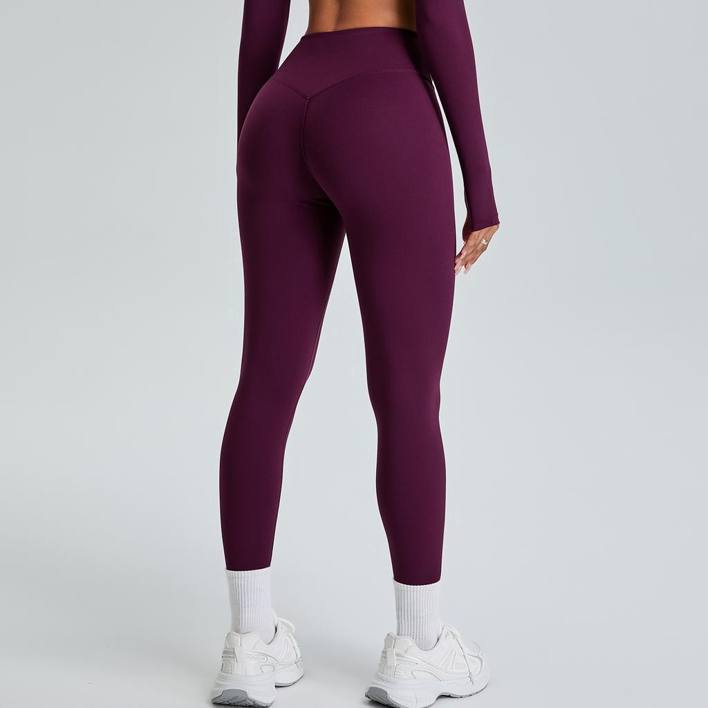 New nude quick-drying running fitness pants breathable tight belly sports pants high waist hip yoga pants women