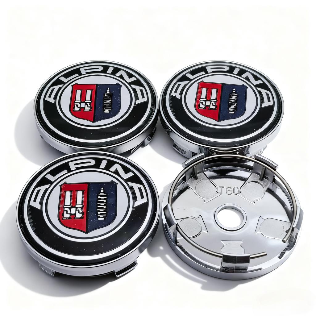 4 piezas Logo Emblema Alpina Tapacubos Centrales para Rueda de Coche 60MM 56MM Tapacubos Central de Rueda Insignia Alpinas Cubierta de Tapacubos de Llanta Accesorios de Coche de Repuesto