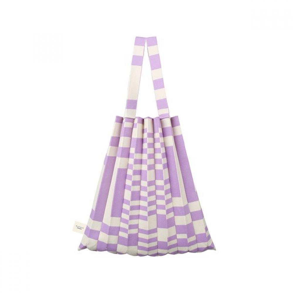 

Pleatsmama Tote Bag Purple Grid Single option