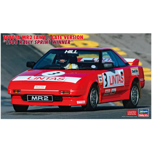 

Hasegawa 1/24 scale Toyota MR2 (AW11) Late Model 1986 Rally Sprint Winner Plastic Model Kit 20638
