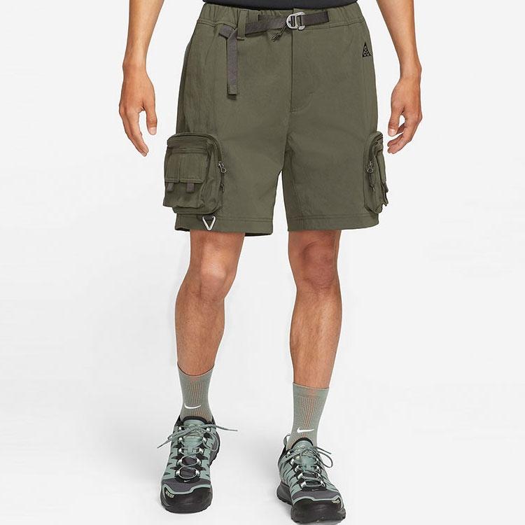Pantalones Cortos Impermeables Múltiples Bolsillos con Cordones y Logo ACG para Hombre Nike Verde Militar DH8348-355