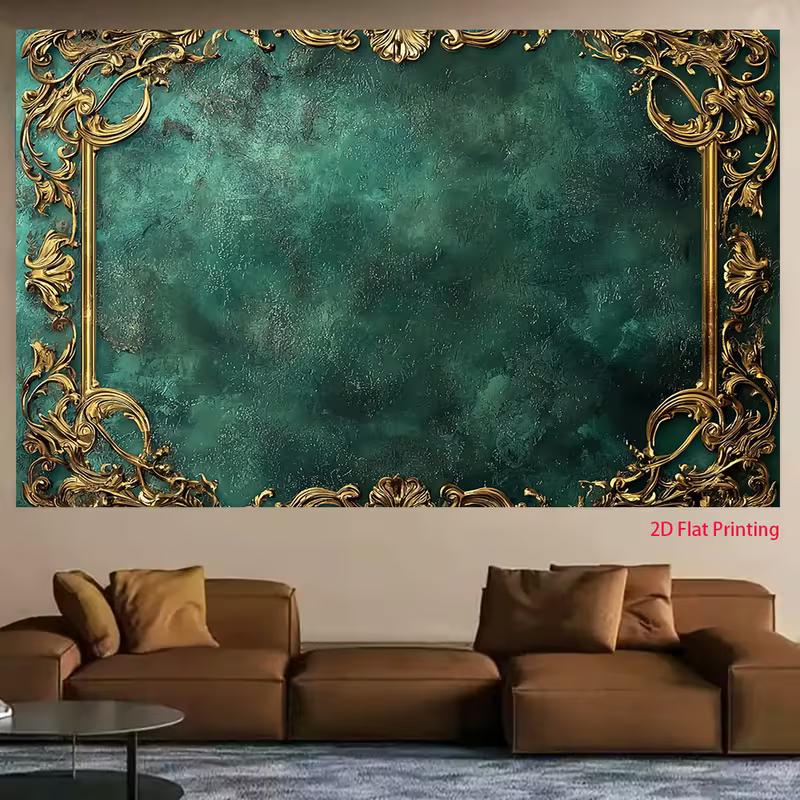 2D Luxury European Ornate Golden Scroll Backdrop Studio Portrait Decor Background Cloth