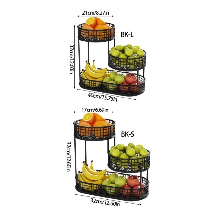 Contemporary Tiered Metal Serving Dish for Fruits Bolts Kitchen Counter Organization
