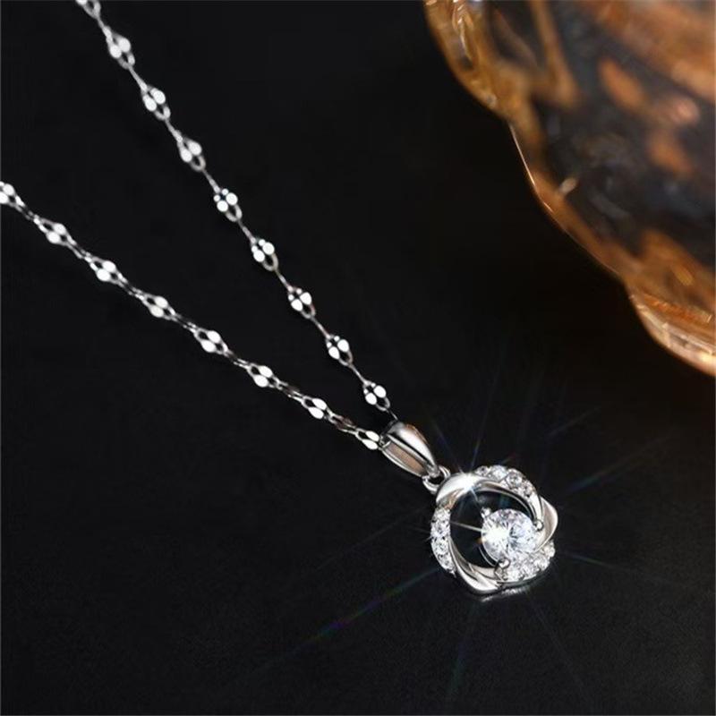 Flower Necklace for Women Luxury Romantic Bride Wedding Fancy Jewelry серебряный