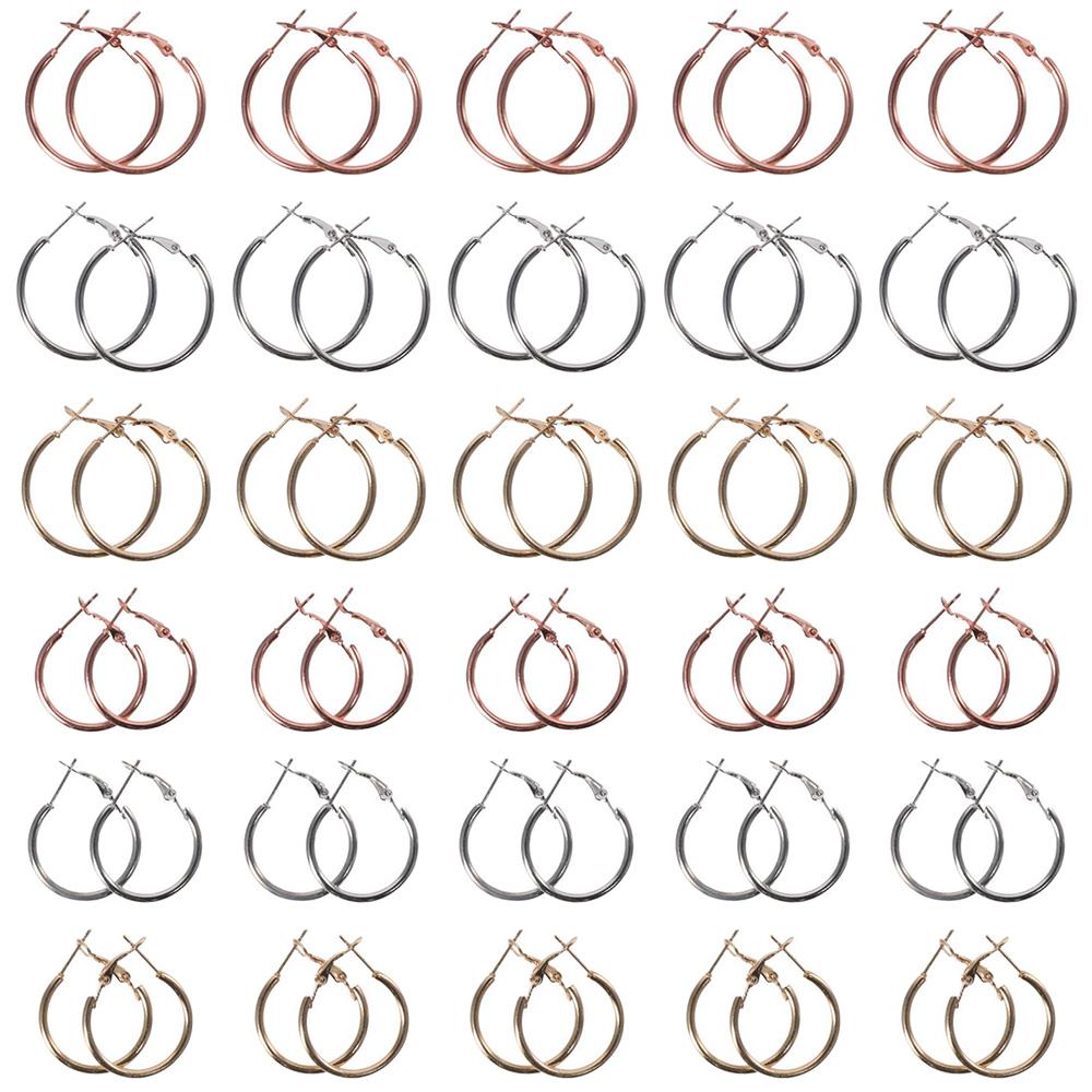 

60Pcs Alloys Jewelry Hoops Round Diy Earrings Supplies Jewelry Findings for Crafts
