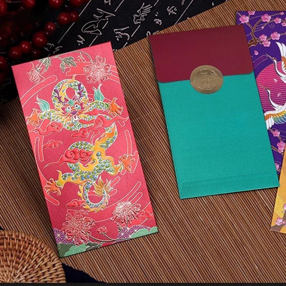 6PCS Cartoon Pattern Red Envelope Bag Multicolor Lucky Pocket Creatives Red Packet  Company Bonus