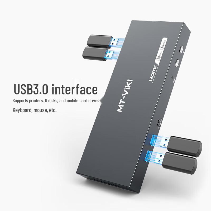 MT-Viki 2-Port Dual Monitor 8K/4K144Hz HDMI KVM Switch