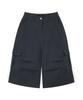 Deuleongkeutegseuteu Rivet Twill Cargo Bermuda Pants [Charcoal]