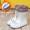 Winter Rain Shoes Women's Fashion Models Outside Men's Non-slip Waterproof Padded Rain Boots Mid-calf Children's Rain Shoes