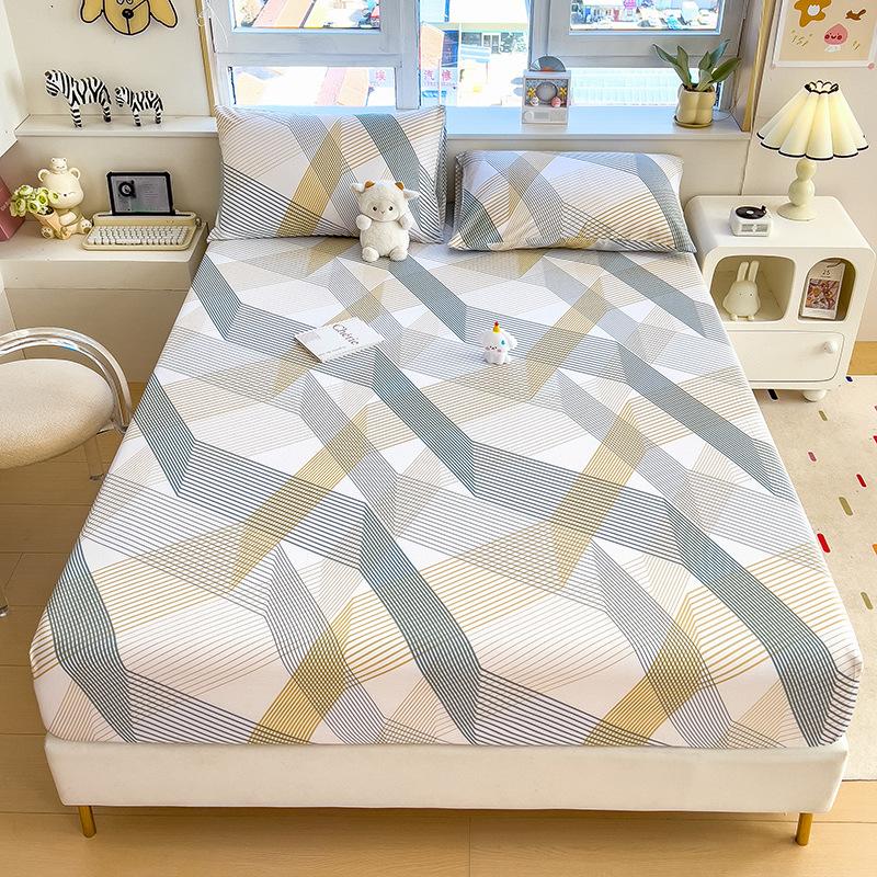 100%Cotton Fitted Bed Sheet Flower Printed Bed Sheet Single/Queen/King Size Fundas De Comfortable Fitted Sheet