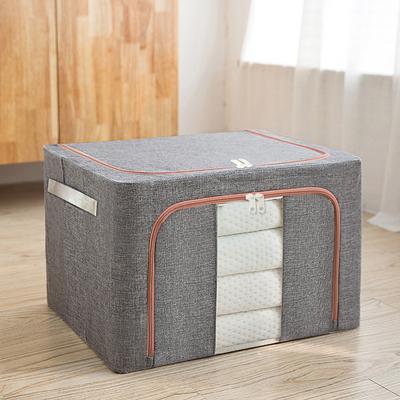 Stackable Storage Bag with Metal Frame Dustproof Storage Box 24L Capacity Quilt Blanket Closet Clothing Organizer for Home Room