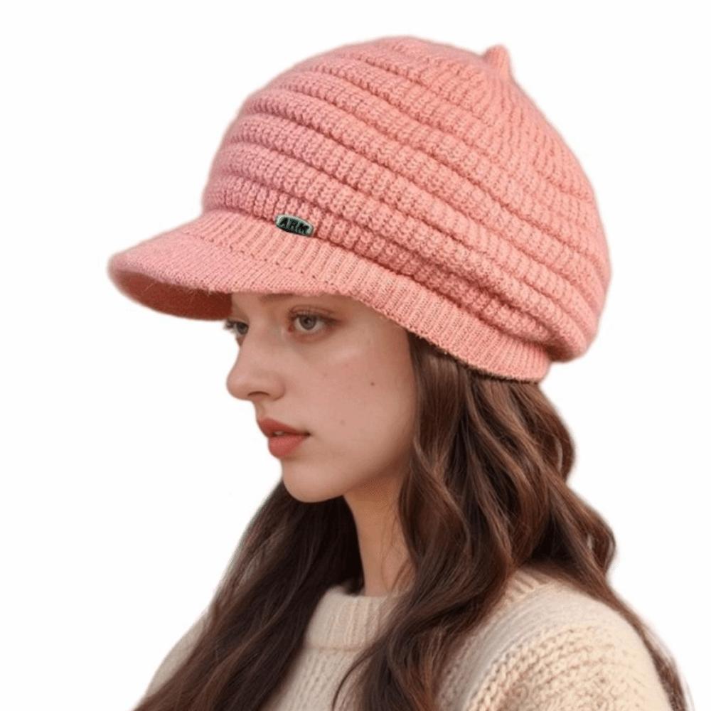 Solid Color Beanie Cap Wool Snow Ski Caps Fashion Newsboy Beret  Winter