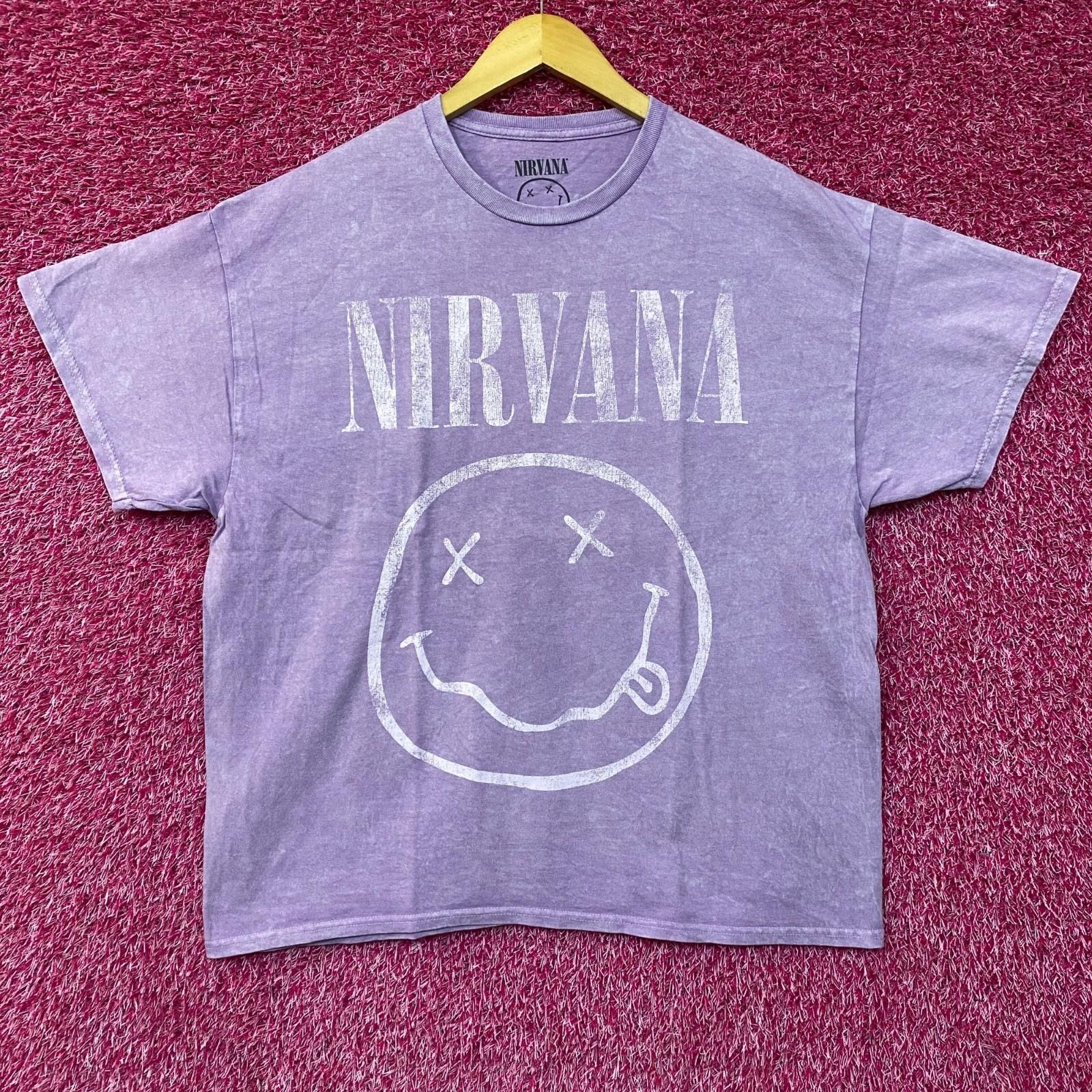 Nirvana Dead Smiley Face Purple T-Shirt XL XXXXL