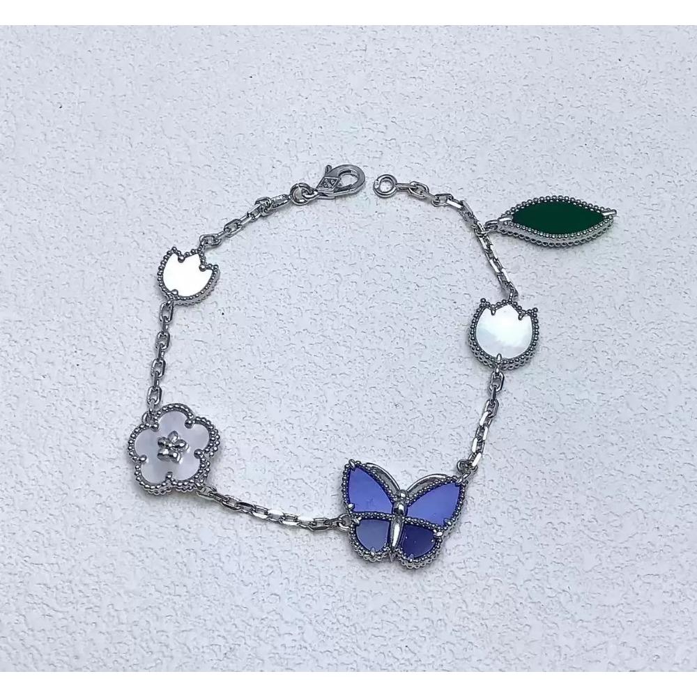 Bracciale Farfalla - Bracciale Moda Lusso Farfalla Fiore - Bracciale Agata Quadrifoglio per Donna