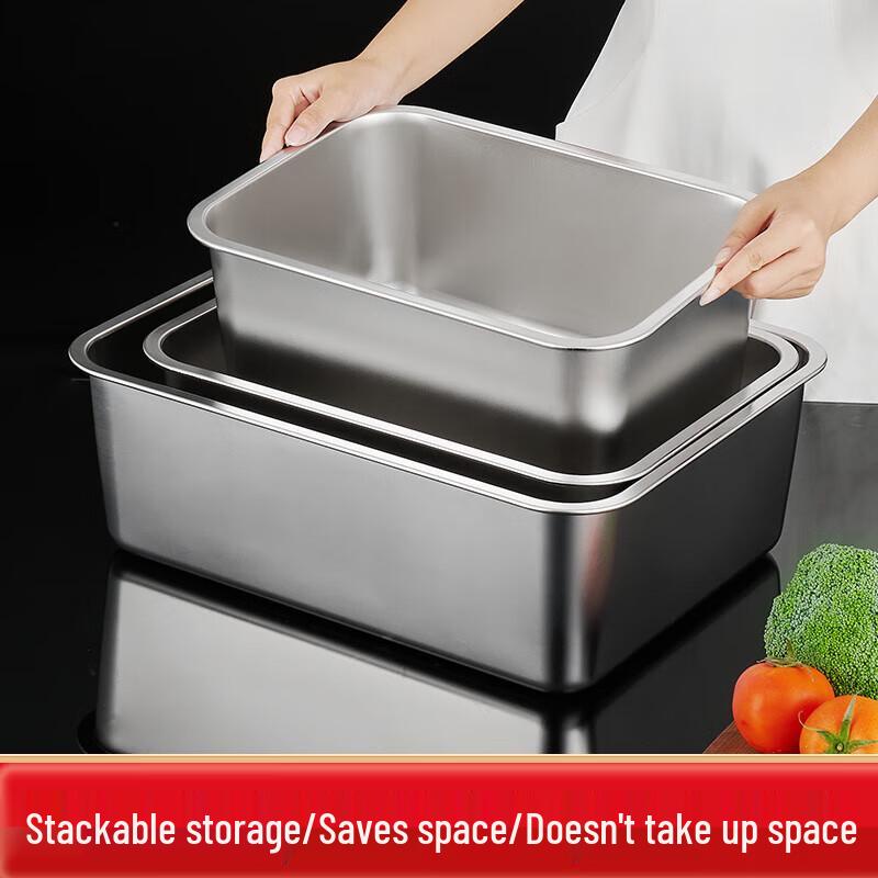 Sikezhao Rechteckiges Serviertablett aus Edelstahl