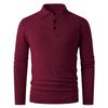 Autumn And Winter Men'S Knitted Polo Shirt Simple Solid Color Lapel Casual Long-Sleeved T-Shirt Backing Sweater Knitted Sweater