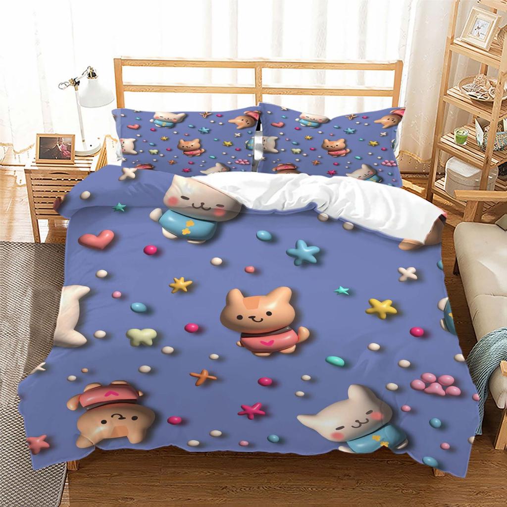 Cartoon Three-Dimensional Series Digital Printing Three-Piece Bedding Kit Bedding Kit