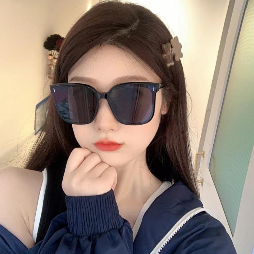 Korean Style Stylish Oversized Frames Square UV Protection Sun Eyeglasses for Female Glass Personality Sunglasses Unisex