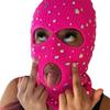 Balaclava Blingbling Face Cover Jeweled Hat Hooded Neck Warmer for Outdoor Halloween Cosplay Balaclava Cap