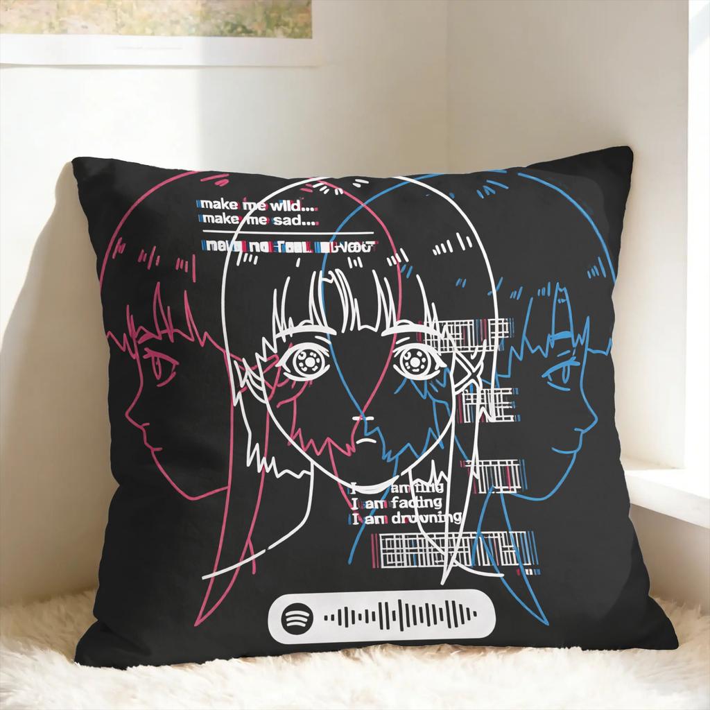 Anime Serial Experiments Lain Pillow Cover Retro Trendy Pillow Case For Sofa Home Decor Soft Cushion Cover Gift