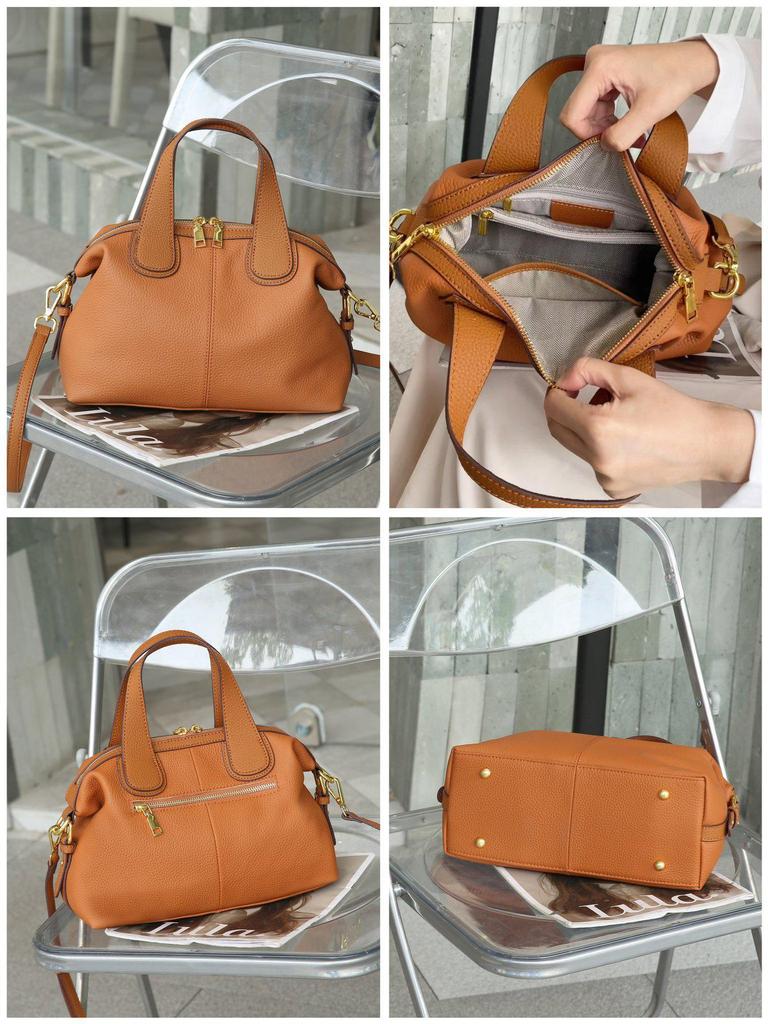 Genuine Leather Crossbody Bag - 2025 Summer Collection, High-End Fashion & Large Capacity