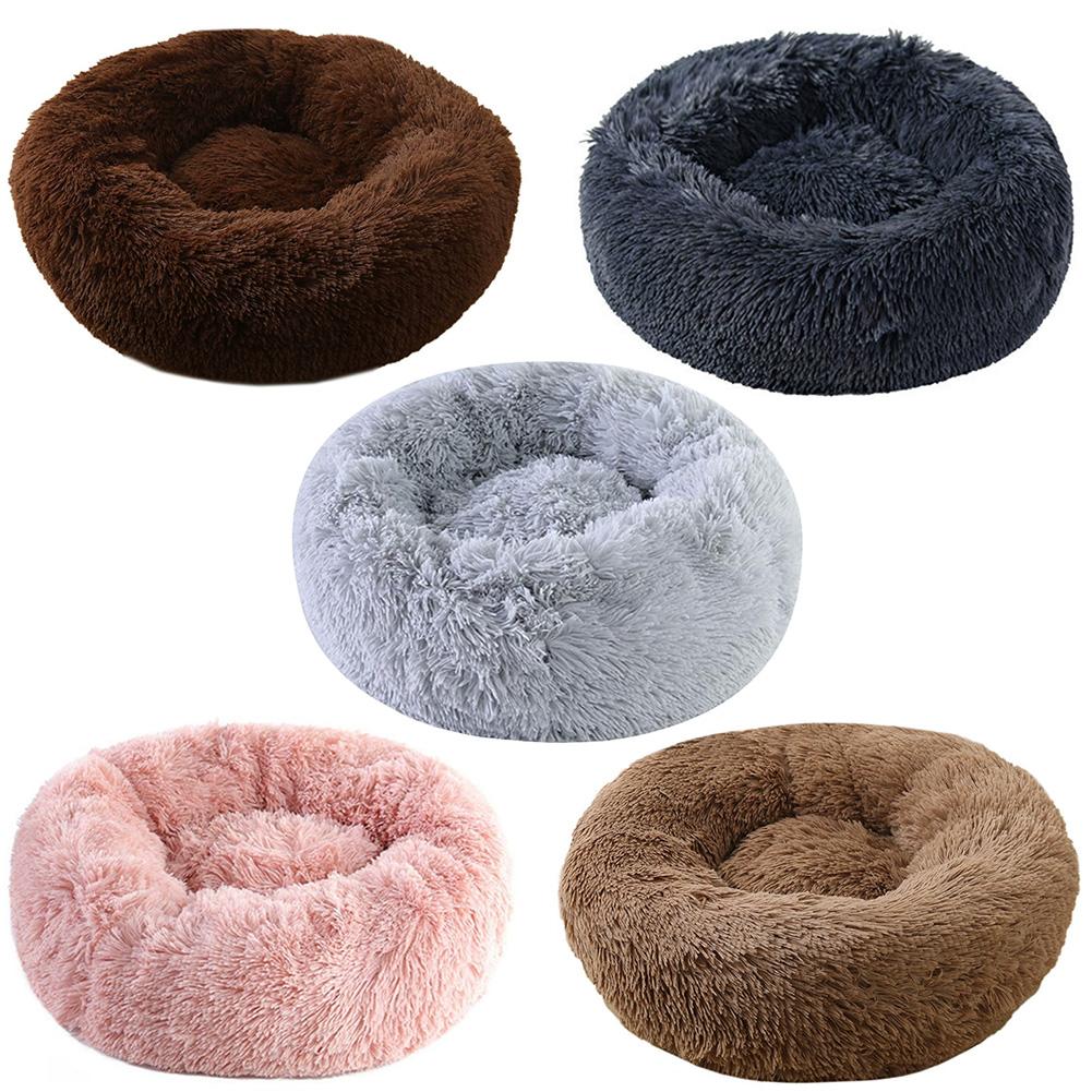 Round Pet Bed for Large Dog Bed Super Soft Cat Bed Long Plush Dog House for Medium Dog House Winter Warm Sleeping