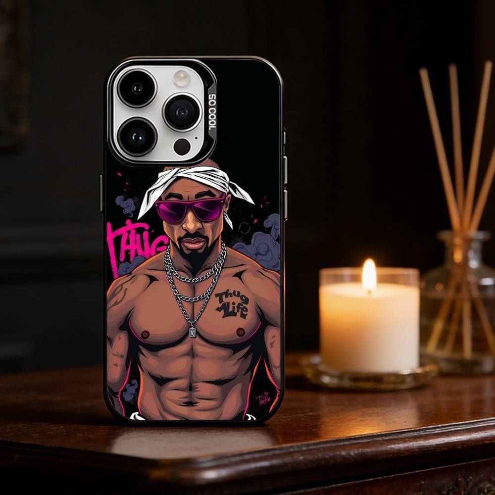 Rapper 2pac Tupac Yinuoda Phone Case For iPhone 17 16 15 14 13 12 11 Pro Max Plus Silver Matte Black Cover