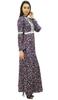 Bimba Women's Rayon Blend Printed Lace Maxi Winter Dress Long Jilbab Dresses