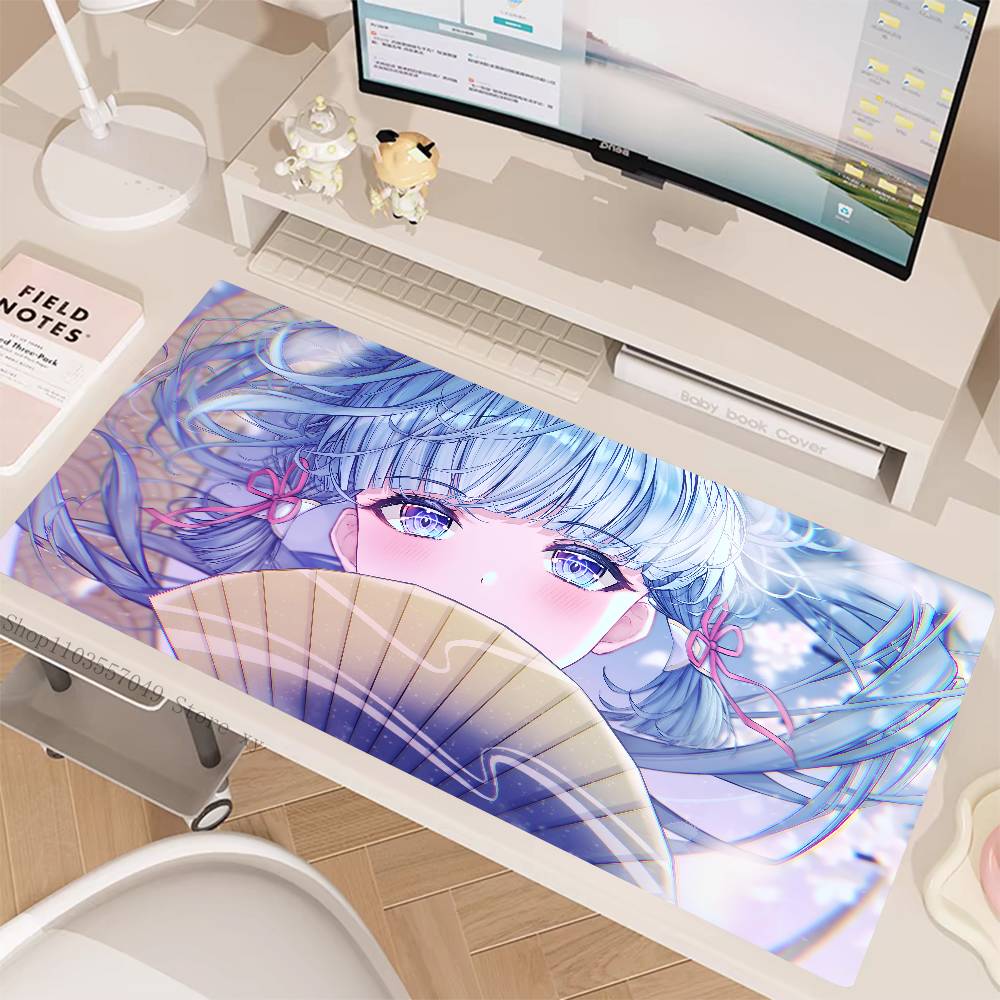 Genshin Impact Anime Kamisato Ayaka Mouse Pad Large Gaming Keyboard Mat LockEdge Rubber Computer Office Accessories
