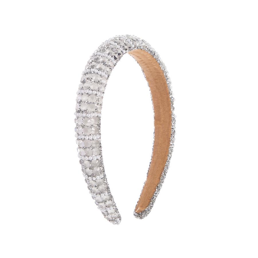 

Диадема с барочным жемчугом и бриллиантами: Аксессуар для волос в европейском и американском стиле из губки белый