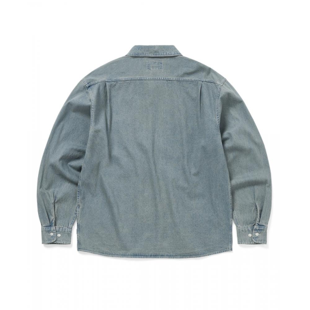 Thisisneverthat Washed Denim Zip Shirt Washed Blue